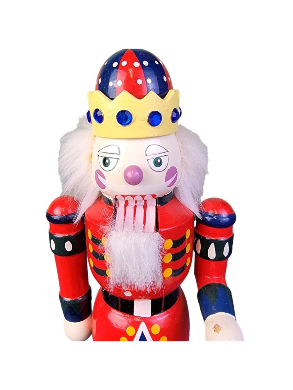 Colorful King Vintage 12 Inch Nutcracker Christmas Home Decor Holiday Jewel Blue